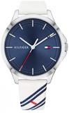Tommy Hilfiger Women's Stainless Steel Quartz Watch with Leather Strap, White, 17 (Model: 1782089)