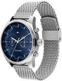 Tommy Hilfiger Men's Quartz Stainless Steel and Mesh Bracelet Watch, Color: Silver (Model: 1710420)