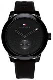 Tommy Hilfiger Men's Quartz Watch with Silicone Strap, Black, 20 (Model: 1791802)