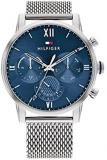 Tommy Hilfiger Men's Quartz Watch with Stainless Steel Strap, Silver, 22 (Model: 1791881)