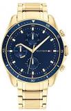 Tommy Hilfiger Men's Quartz Watch with Stainless Steel Strap, Gold, 22 (Model: 1791834)