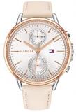 TOMMY HILFIGER Women's Quartz Stainless Steel and Leather Strap Watch, Color: Blush (Model: 1781913)
