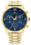 Tommy Hilfiger Men's Quartz Watch with Stainless Steel Strap, Gold, 22 (Model: 1791880)