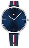 Tommy Hilfiger Women's Stainless Steel Quartz Watch with Silicone Strap, Blue, 13 (Model: 1782154)