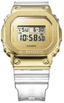 Casio Men's G-Shock Stainless Steel Quartz Watch with Plastic Strap, Clear, 24 (Model: GM-5600SG-9ER)