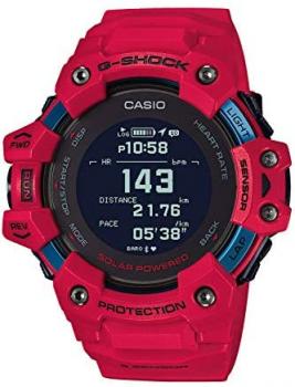 Casio Men's G-Shock Move Solar Powered Running Watch with Rubber Strap, Red, 34 (Model: GBD-H1000-4)
