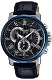Casio BEM-520BUL-1AV Men's Black Leather Beside Series Watch
