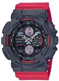 Casio Men's Autumn-Winter 19 Digital Watch with Plastic Strap, Red, 22 (Model: GA-140-4AER)