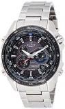 Casio Men's EQS500DB-1A1 Edifice Tough Solar Stainless Steel Multi-Function Watch with Link Bracelet