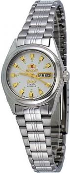 Orient FNQ1X003W Women's 3 Star Stainless Steel Silver Dial Day Date Automatic Watch