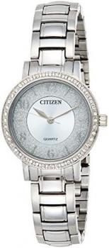 Citizen Quartz Crystal Silver Dial Ladies Watch EL3040-55L