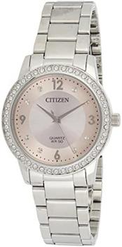 Citizen Quartz Crystal Pink Dial Ladies Watch EL3090-81X