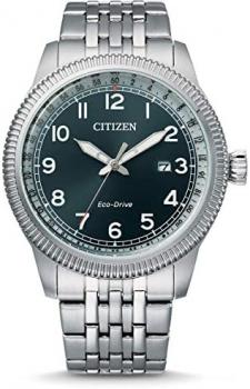 Citizen Mens Analogue Eco-Drive Watch with Stainless Steel Band