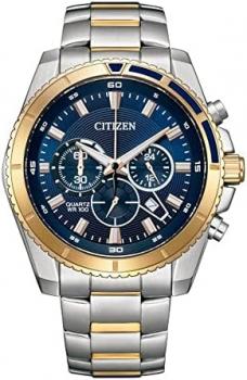 Citizen Quartz 46.4 Blue Dial Stainless Steel Analog Watch for Men - AN8206-53L, Multi Color