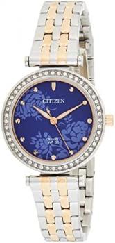 Citizen Quartz Crystal Blue Dial Ladies Watch ER0218-53L