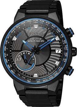 Citizen Satellite Wave Perpetual World Time Black Dial Men's Watch CC3078-81E