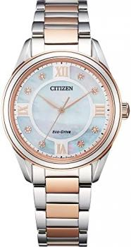 Citizen Ladies Eco-Drive Arezzo Diamond Two-Tone Watch EM0876-51D