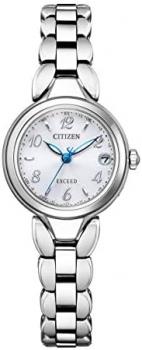 CITIZEN Exceed ES9470-50A Eco-Drive Radio Titanium Radio Solar Ladies Watch Silver