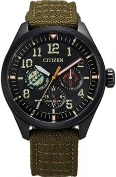 Citizen Eco-Drive Star Wars Quartz Men's Watch, Stainless Steel with CORDURA® strap, Boba Fett, Green (Model: BU2058-00W)