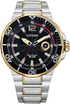 Citizen Men's Eco-Drive Sport Luxury Endeavor Watch in Two-Tone Stainless Steel, Black Dial (Model: AW1426-59E)