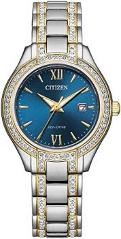 Citizen Ladies' Silhouette Crystal Eco-Drive Watch, 3-Hand Date, Stainless Steel, Spherical Mineral Crystal
