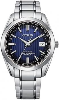 Citizen Men's Eco-Drive Classic Watch in Super Titanium with Atomic Timekeeping Technology, Blue Dial, 3-Hand Date and Sapphire Crystal (Model: CB0260-56L)