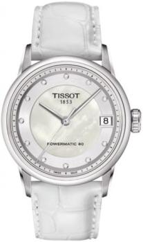 Tissot T-Classic Luxury Automatic Mother of Pearl Dial Leather Ladies Watch T0862071611600