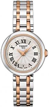 Tissot womens Bellissima 316L stainless steel case with rose gold PVD coating Dress Watch Rose Gold 5N,Grey T1260102201301