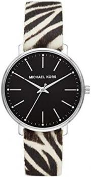 Michael Kors Pyper Three-Hand Zebra-Print Leather Strap