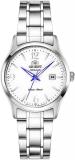 Orient Automatic Watch for Women, Japanese Wrist Watch Classic White Dial Blue Hands Dress Watch Stainless Steal Gift for her FNR1Q005W0