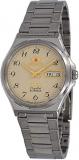 Orient FAB02004C Men's 3 Star Stainless Steel Day Date Easy Reader Beige Dial Automatic Watch