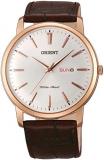 Orient Capital FUG1R005W6 White Dial Black Leather Analog Mens Watch 30M WR