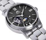 ORIENT 'Sun & Moon' Open Heart Automatic Steel Watch Black AS0002B