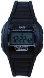 Q&Q #ML01J101Y Men's Black Rubber Band Alarm LCD Digital Watch
