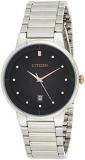 Citizen Black Dial Stainless Steel Quartz Analog Men's Watch CZ BI5014-58E