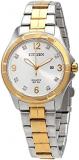 Citizen Quartz Crystal White Dial Two-Tone Ladies Watch EU6084-57A