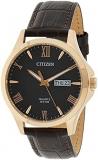Citizen Quartz Black Dial Brown Leather Men's Watch BF2023-01H