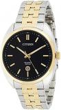 Citizen Quartz Black Dial Two-Tone Men's Watch BI5094-59E