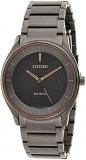CITIZEN Men's Quartz Watch with Stainless Steel Strap, Grey, 20 (Model: BM7407-81H)