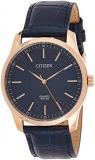 Citizen Quartz Blue Dial Blue Leather Men's Watch BH5003-00L