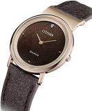 Citizen Women's Analogue Eco-Drive Watch with a Leather Band