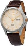 Citizen Quartz Champagne Dial Brown Leather Men's Watch BF2009-29X