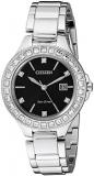 Citizen Eco-Drive Classic Quartz Womens Watch, Stainless Steel, Crystal, Silver-Tone (Model: FE1190-53E)