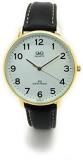 Q&Q Ladies Mens Elegant Casual Easy Read Number Water Resistance Leather Band Fashion Watch Thin Case
