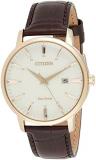 Citizen Eco-Drive Gold Dial Brown Leather Men's Watch BM7463-12A