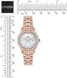 Citizen Watch Silhouette Crystal Women's Quartz Watch with White Dial Analogue Display and Two Tone Stainless Steel Gold Plated Bracelet EW1683-65D