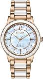 Citizen Eco-Drive Chandler Quartz Womens Watch, Stainless Steel, Casual, Rose Gold-Tone (Model: EM0743-55D)