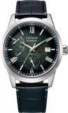 Citizen Collection NB3020-16W Men's Watch, Mechanical Silver Foil Lacquer Dial, Black'