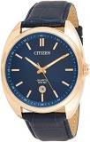 Citizen Quartz Blue Dial Blue Leather Men's Watch BI5093-01L