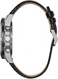 Citizen Men's Eco-Drive Weekender Brycen Chronograph Super Titanium Silver Case with Black Leather Strap,Gray Dial (Model: BL5558-15H)